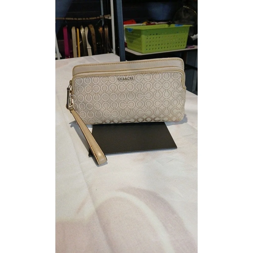 Coach Madison Op Art double-zip wallet wristlet